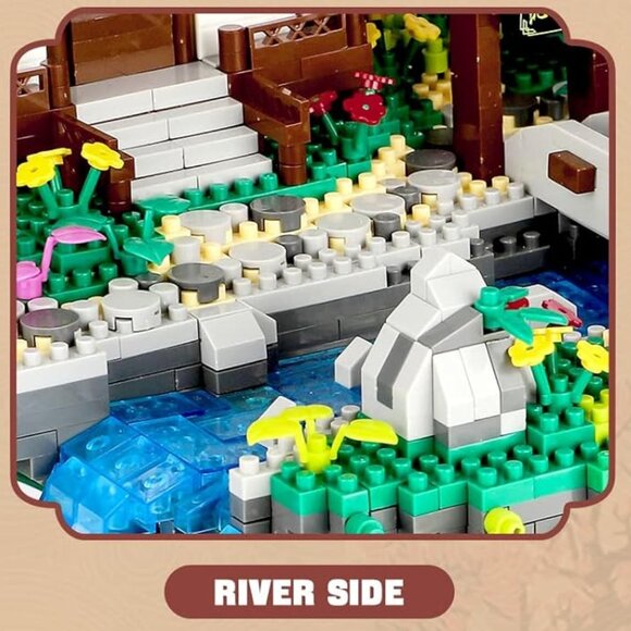 Peach Blossom Bonsai Pond Tree House LED Micro Brick Build Block Set *OPEN BOX* - Picture 5 of 17